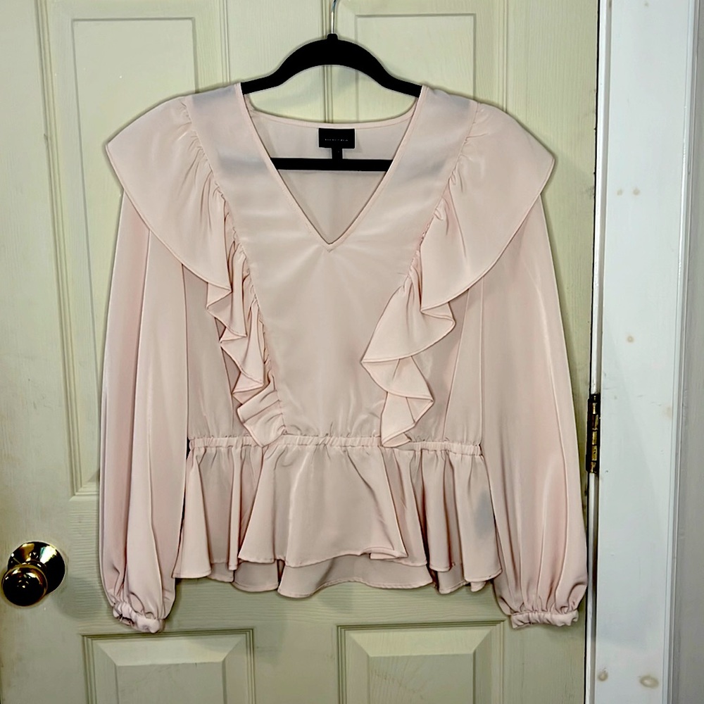 Who What Wear Baby Pink Chiffon blouse